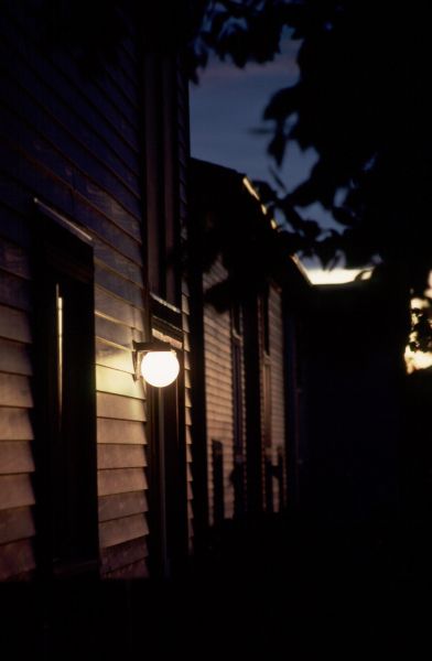 Backyard light on next door neighbour's house