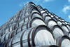 Stack of barrels outside Seagram's Museum