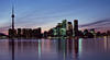 Toronto after sunset, across the water