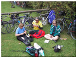 Rest stop in Perth.  Lorraine and the couple we rode with all the way to Kingston