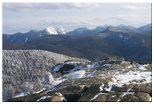 Looking south at Upper Wolfjaw Mtn, Armstrong Mtn, Gothics Mtn, Saddleback Mtn, Basin Mtn, Mt. Haystack, Big Slide Mtn