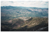 Looking southwest at Mt. Haystack, Mt. Marcy, Gothics Mtn, Algonquin Peak, Wright Peak, Mt. Colden, Lower Wolfjaw Mtn, Armstrong Mtn, Upper Wolfjaw Mtn, Big Slide Mtn, The Brothers, Ausable Club