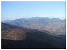 Looking west at Sawteeth Mtn, Mt. Haystack, Allen Mtn, Little Haystack, Mt. Marcy, Pyramid Peak, Gothics Mtn, Armstrong Mtn, Upper Wolfjaw Mtn, Noonmark Burned Area